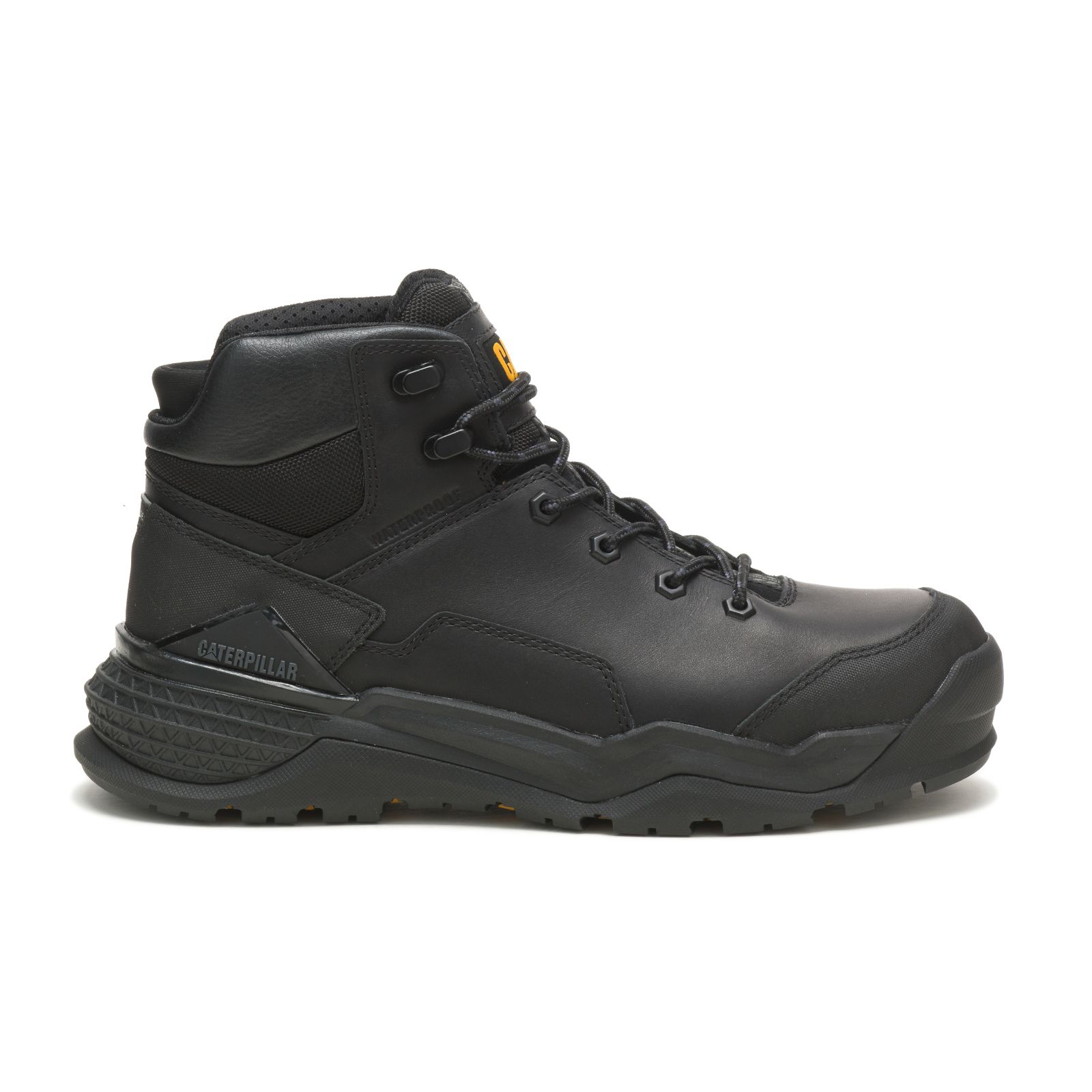 Caterpillar Provoke Mid Waterproof Alloy Toe - Mens Work Boots - Black - NZ (017WRESLK)